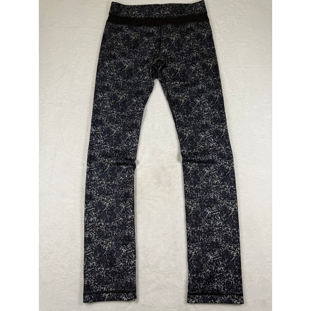 Lululemon Groove Pant Low Rise Straight Leg Leggings Black Purple Teal Size 8
